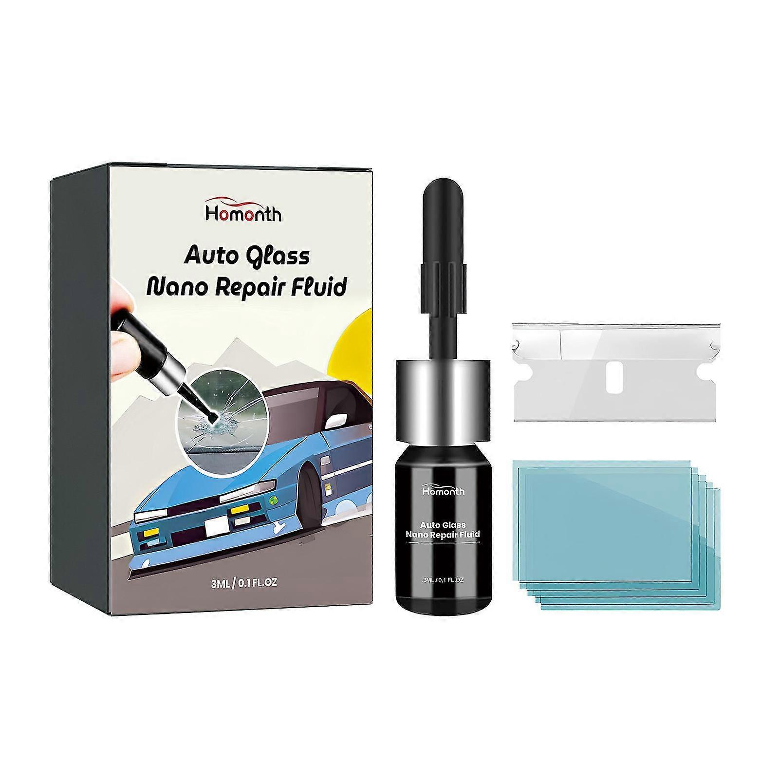 Repair Fluid Automotive Glass Quick Adhesive for Car Windshield Cracks Nano 30ml+1pcs blade+5pcs Curing Film