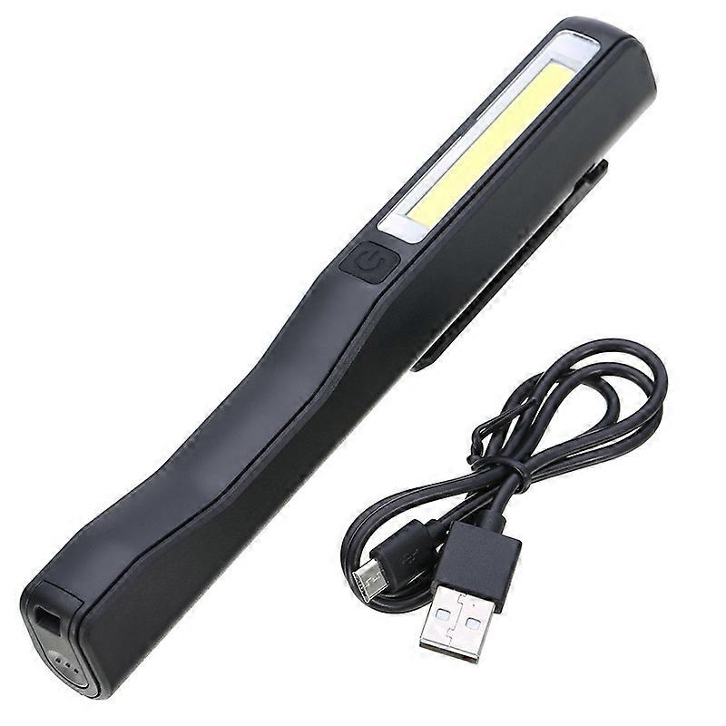 Rechargeable LED COB Portable Camping Work Inspection Light Lamp Hand Torch Magnetic for Household Workshop Automobile Camping black
