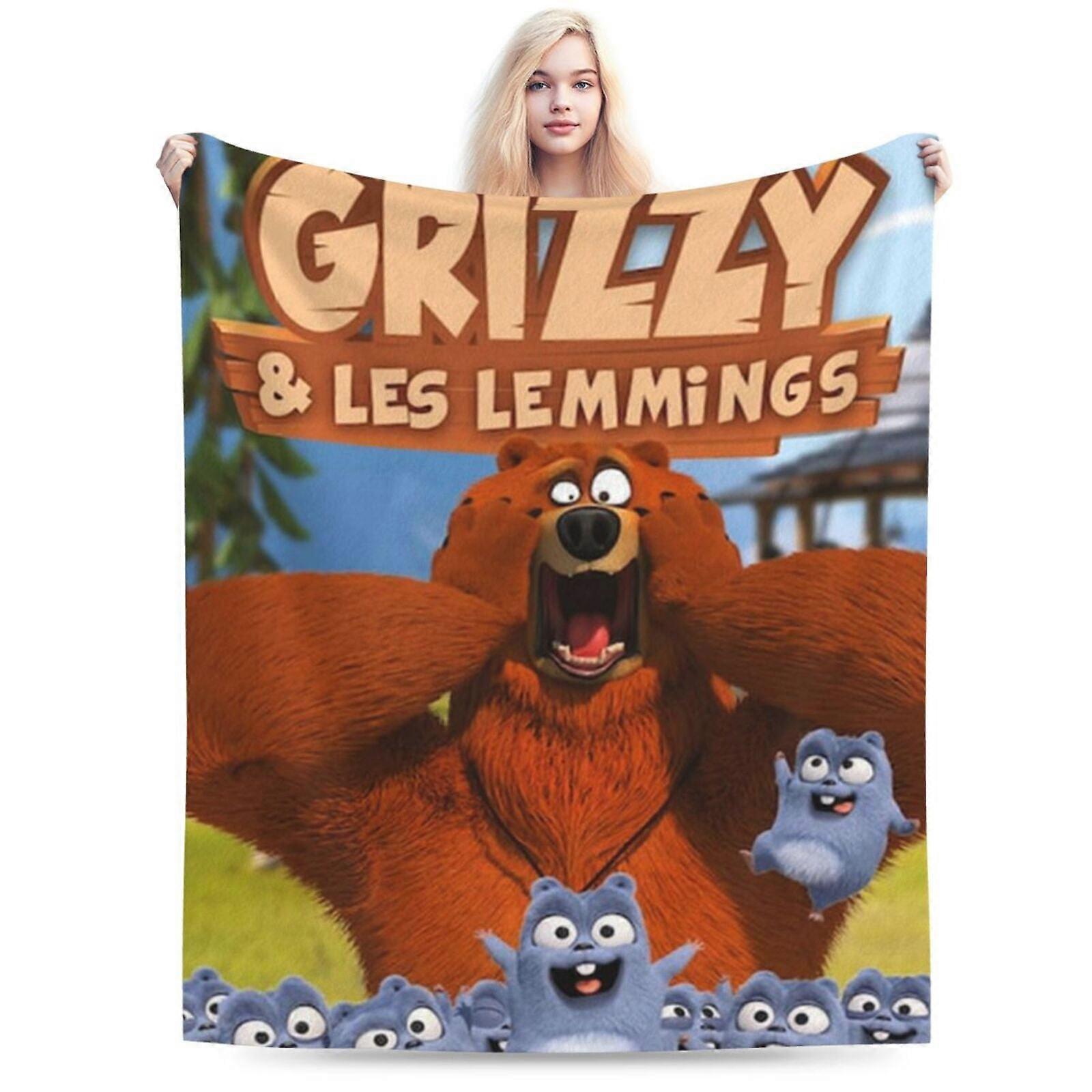 Grizzy And The Lemmings Deka Fuzzy Plyšová Postel Deka Útulná Nadýchaná Přikrývka Klimatizace Pro dospělé Děti - KDE37923