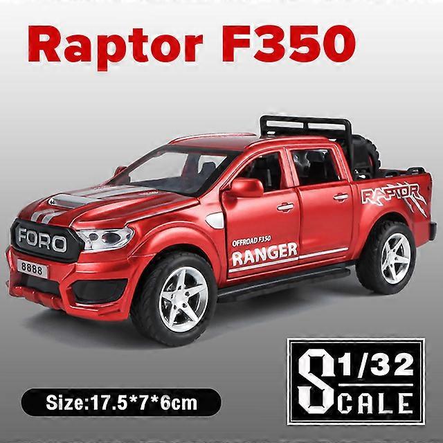 NEW Scale 1/32 Raptor F350 Pickup Pull Back Metal Diecast Alloy Toys Cars Models For Boys Children Kids Vehicles sound&light