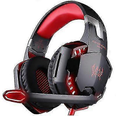 YYH-Head-mounted Luminous Wired Computer Gaming Headset Ps4 Gaming HeadsetRed