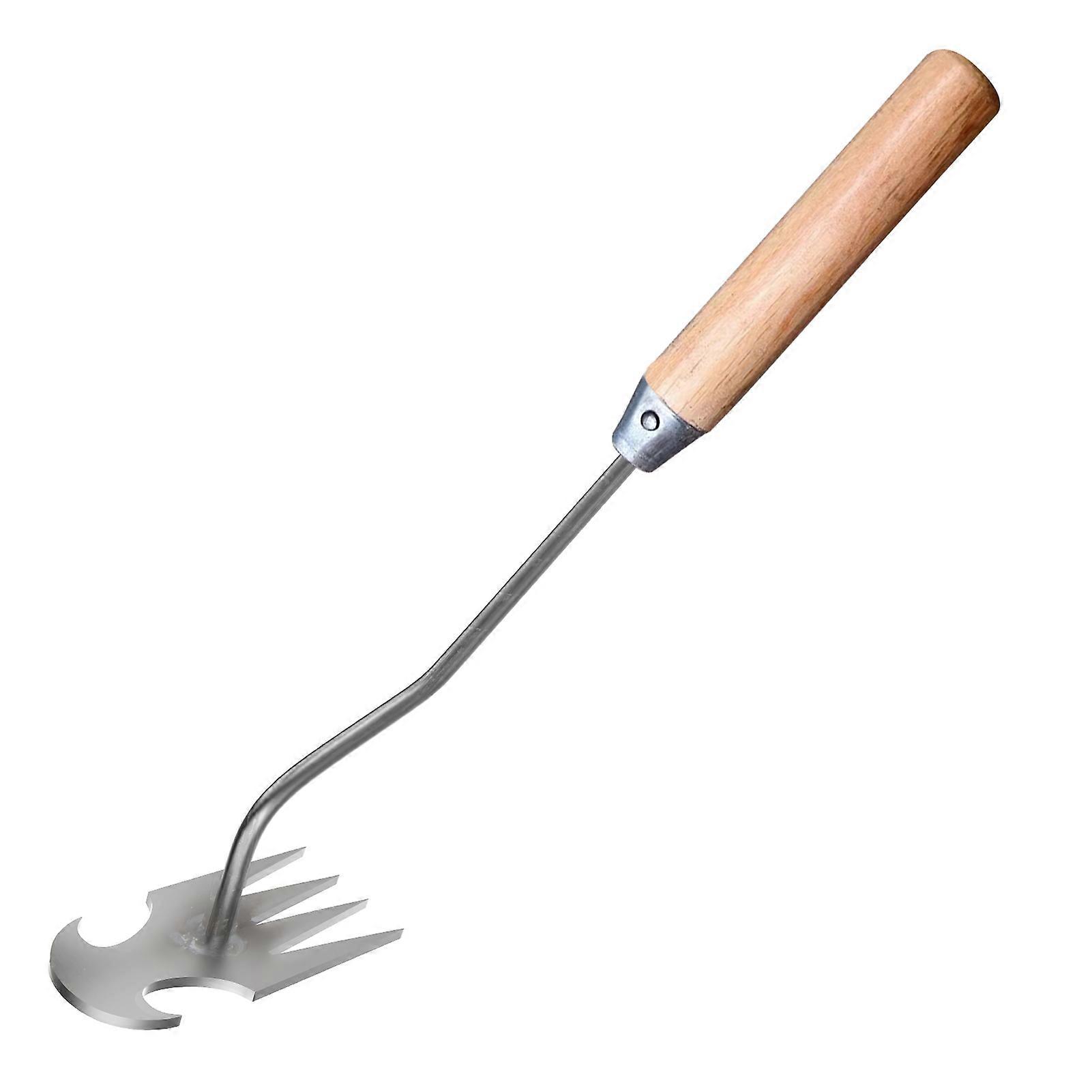 Dual Use Rake with Plastic/Wooden/Iron Handle Labor-Saving Reusable Planting Accessories for Garden Yard