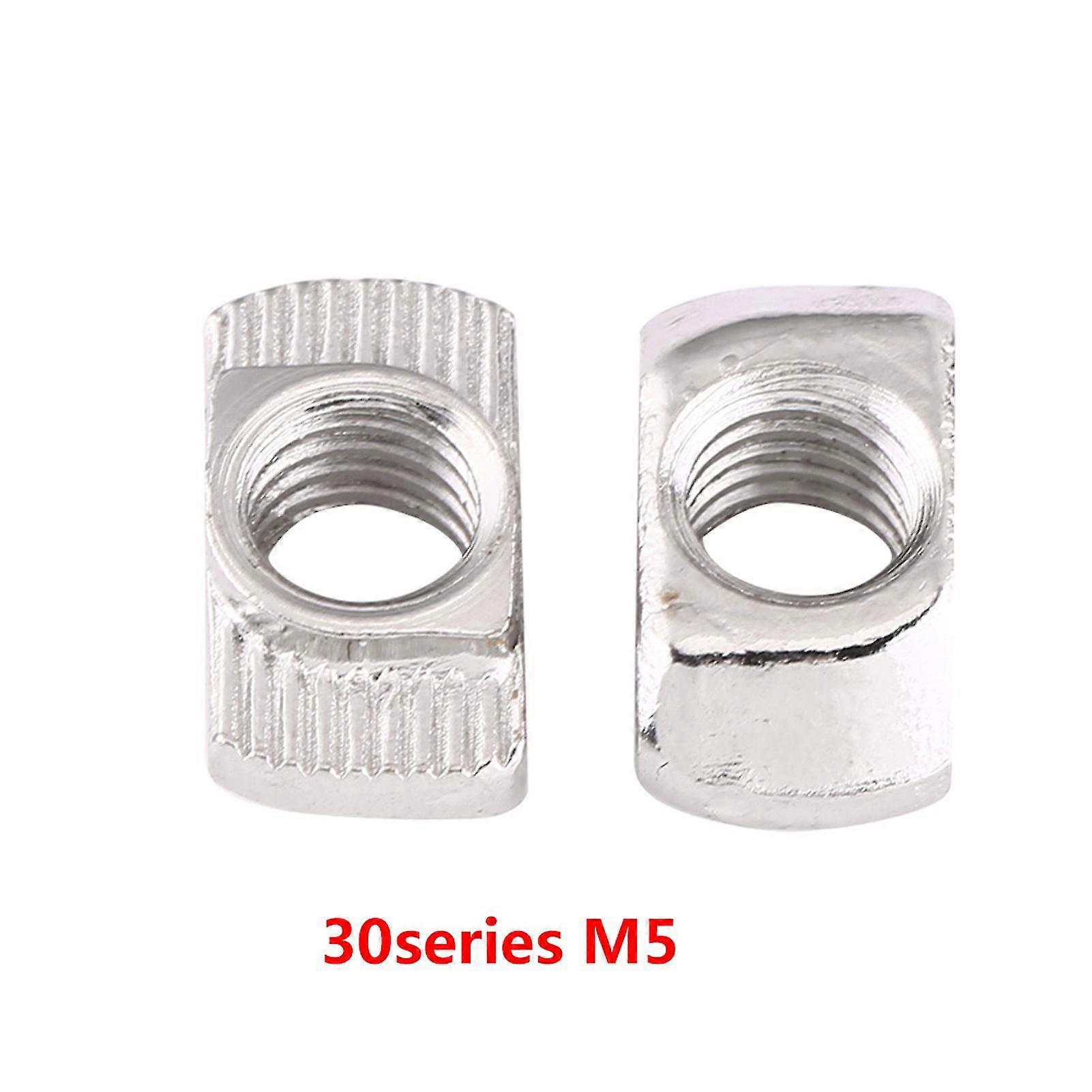 EU30 M5 * 15.5 * 8 Fixation d’écrou de tête de marteau à fente en T en acier au carbone nickelé pour profilé en aluminium