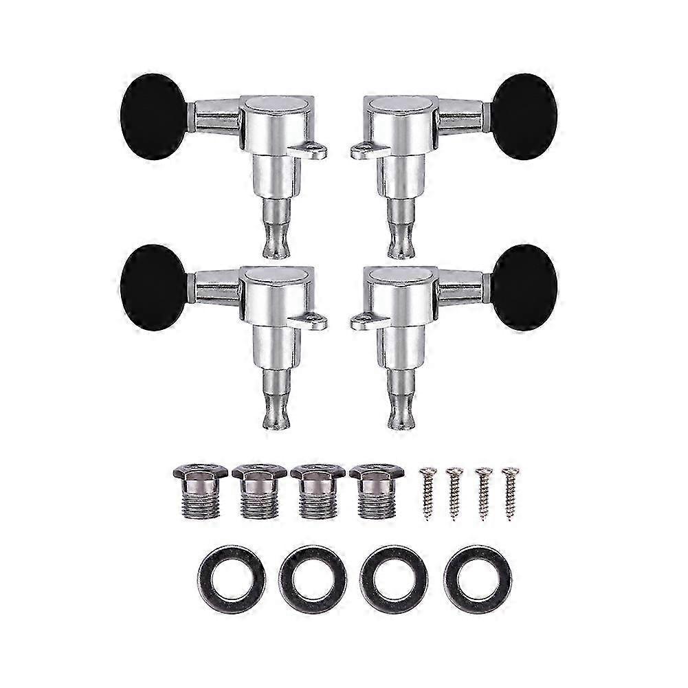 Exquisite 2L2R Ukulele String Tuning Pegs Locking Tuners Zinc Alloy Machine Heads Silver Balck