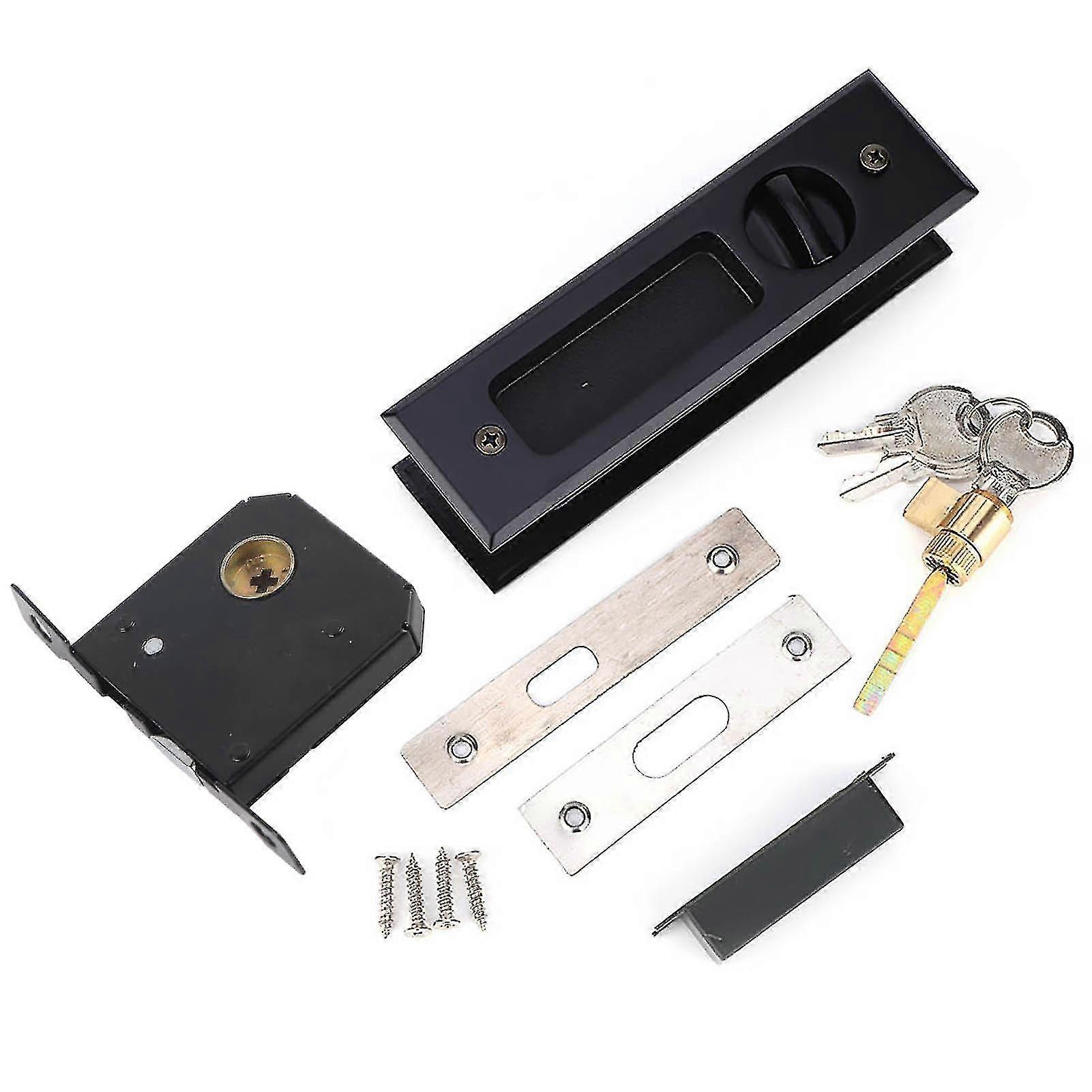 Interior Sliding Door Lock - Embedded Pull Handle for Balcony, Bathroom, Cabinet - Furniture Hardware