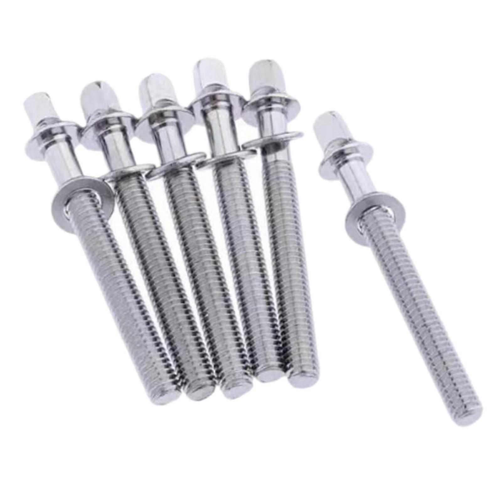 6Pcs Drum Tension Rods M5 Drum Lug Mounting Screws for Percussion Accs Build M5x40mm
