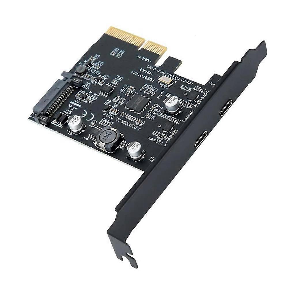 PCI-E USB3.2 HUB-adapterkort PCIE til 2x Type-C-utvidelse Asm3142-brikke 10 Gbps