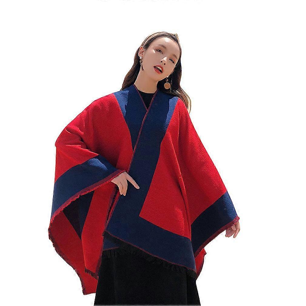 Warm Shawl Wrap Open Front Poncho Pashmina Scarf for Lady