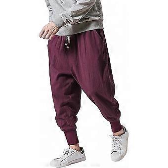 Japanese Men's Loose Harem Pants Casual Yoga Kung Fu Wide Leg