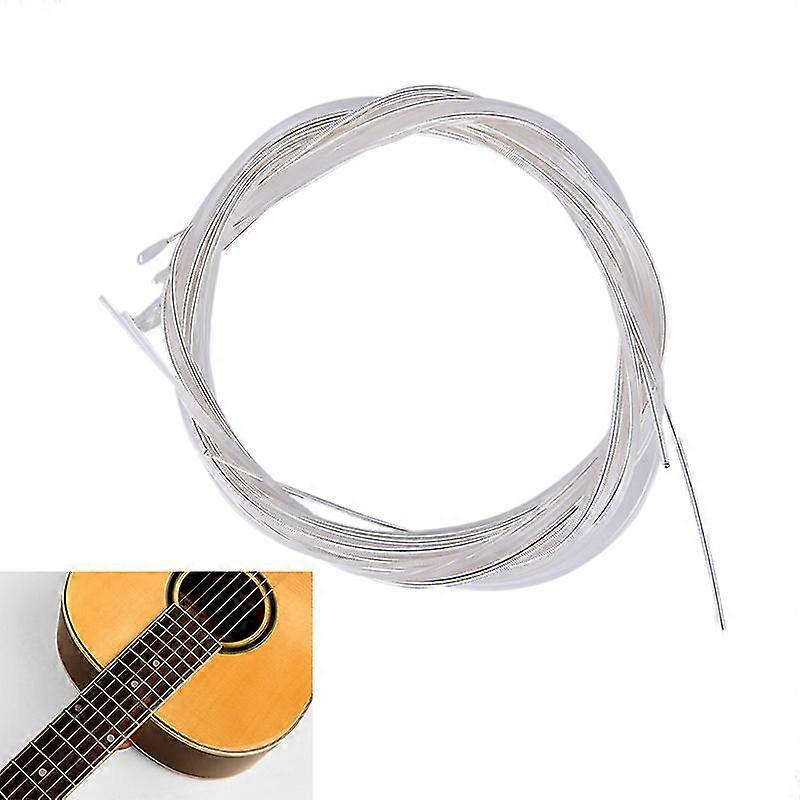 6st Gitarrsträngar Nylon Silverplätering Set Super Light För Akustisk Gitarr Hfmqv