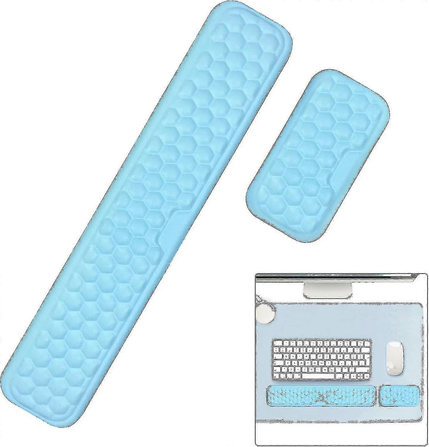 Keyboard Wrist Rest Set, Ergonomic Wrist Support Mat Memory Foam Mouse Wrist Mat Cushion Non Slip, Pain Relief - Premium For Gaming Computer Notebook