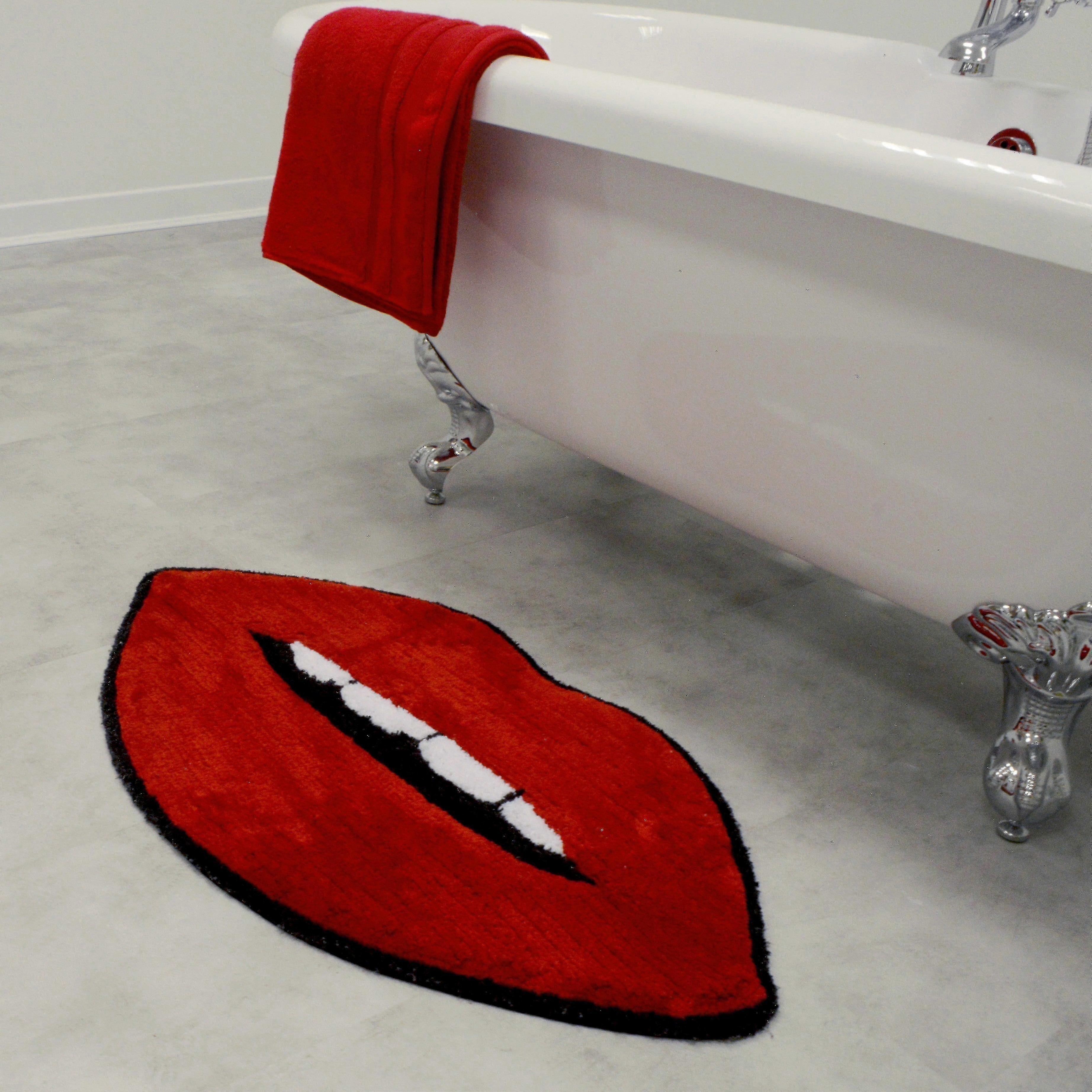 Lips Shaped Bath Mat--