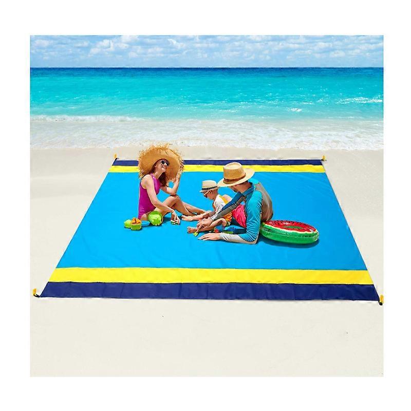 Beach Blanket,Sand Resist Beach Mat 79 X 82 Suitable for 1-3 Adults,Waterproof Lightweight Picnic Mat for Travel,Camping,Hiking