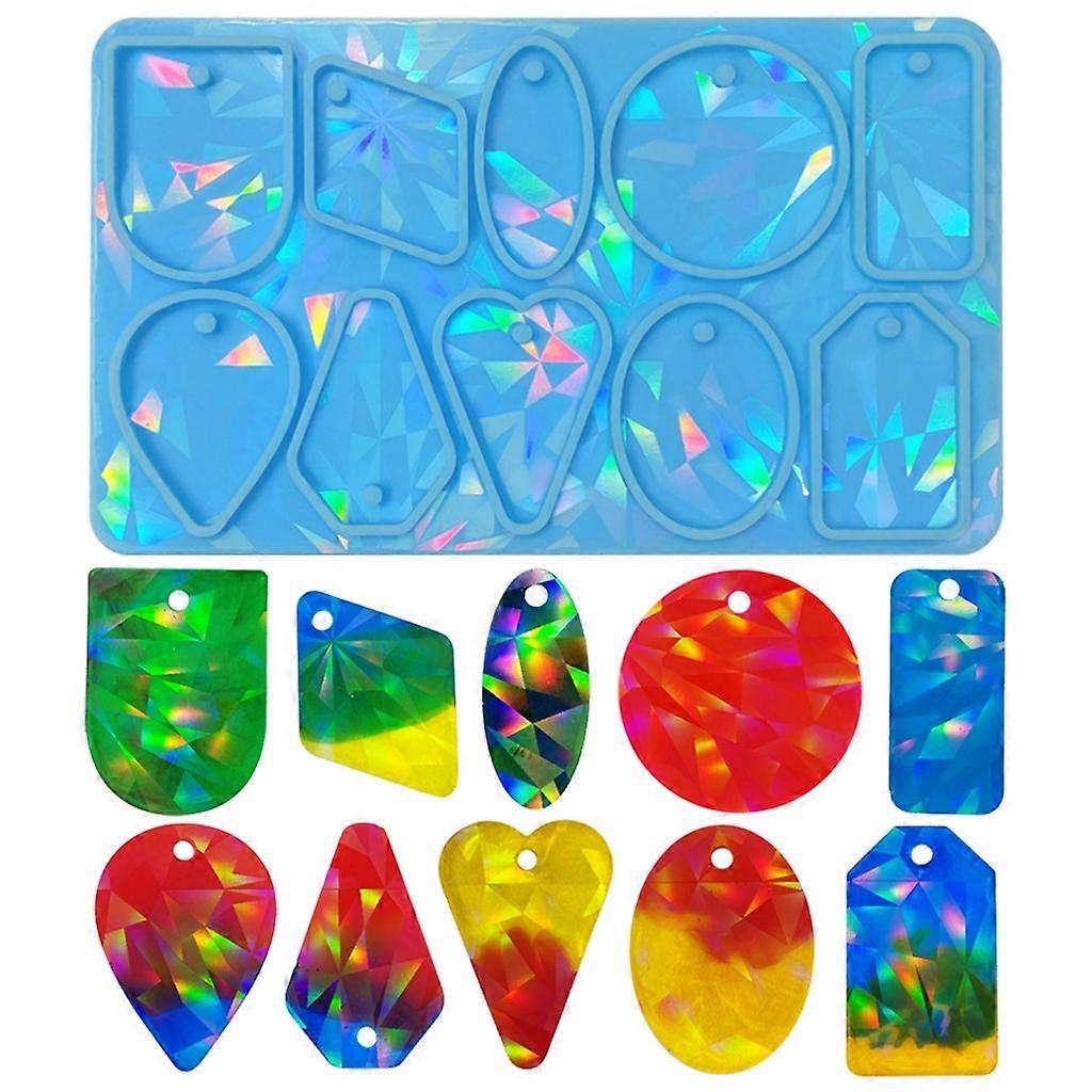 Silicone Light and Shadow Keychain Mould With Hole Keyring Pendant DIY Craft