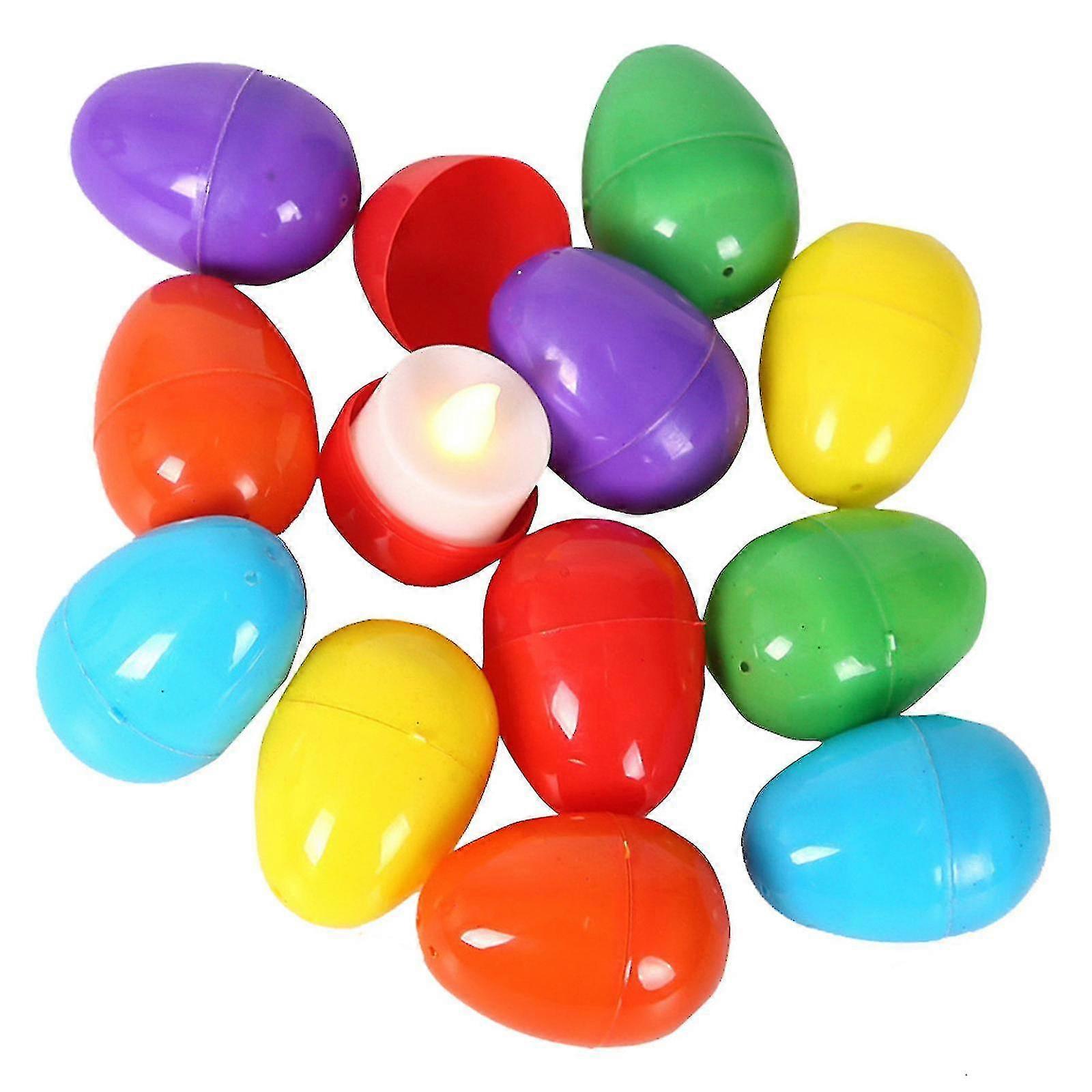 Easter Decoration Light Up Egg Scene Set Easter Eggs Plastic Luminous Eggs Scene Layout Eggs 12pcs