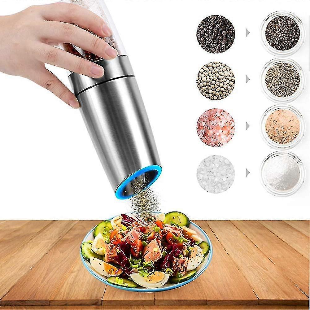 Gravity Salt And Pepper Mill Set, Electric Pepper Mill Salt Mill Set
