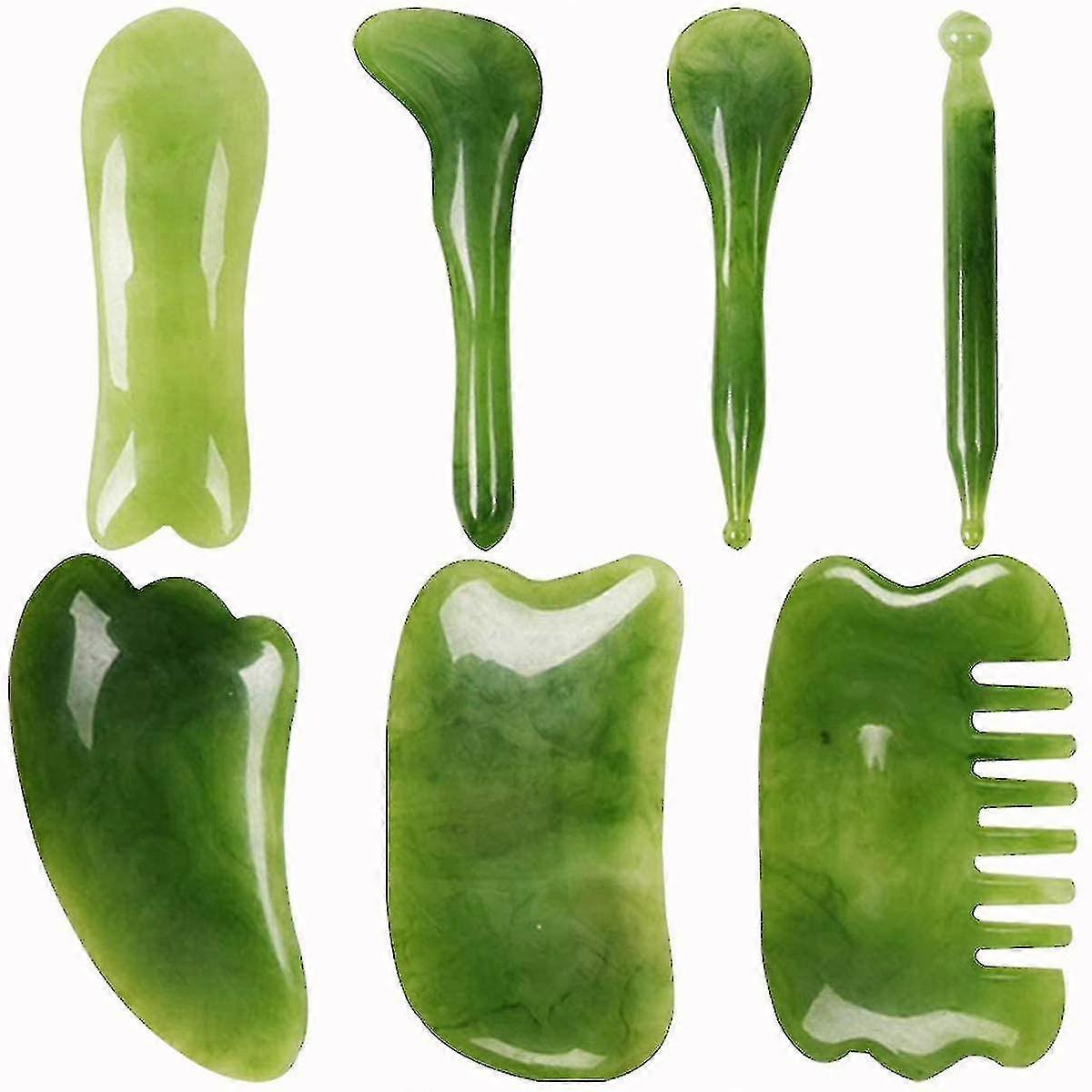 Gua Sha Scraper, Natural Jade Stone Slimming Massager For Spa