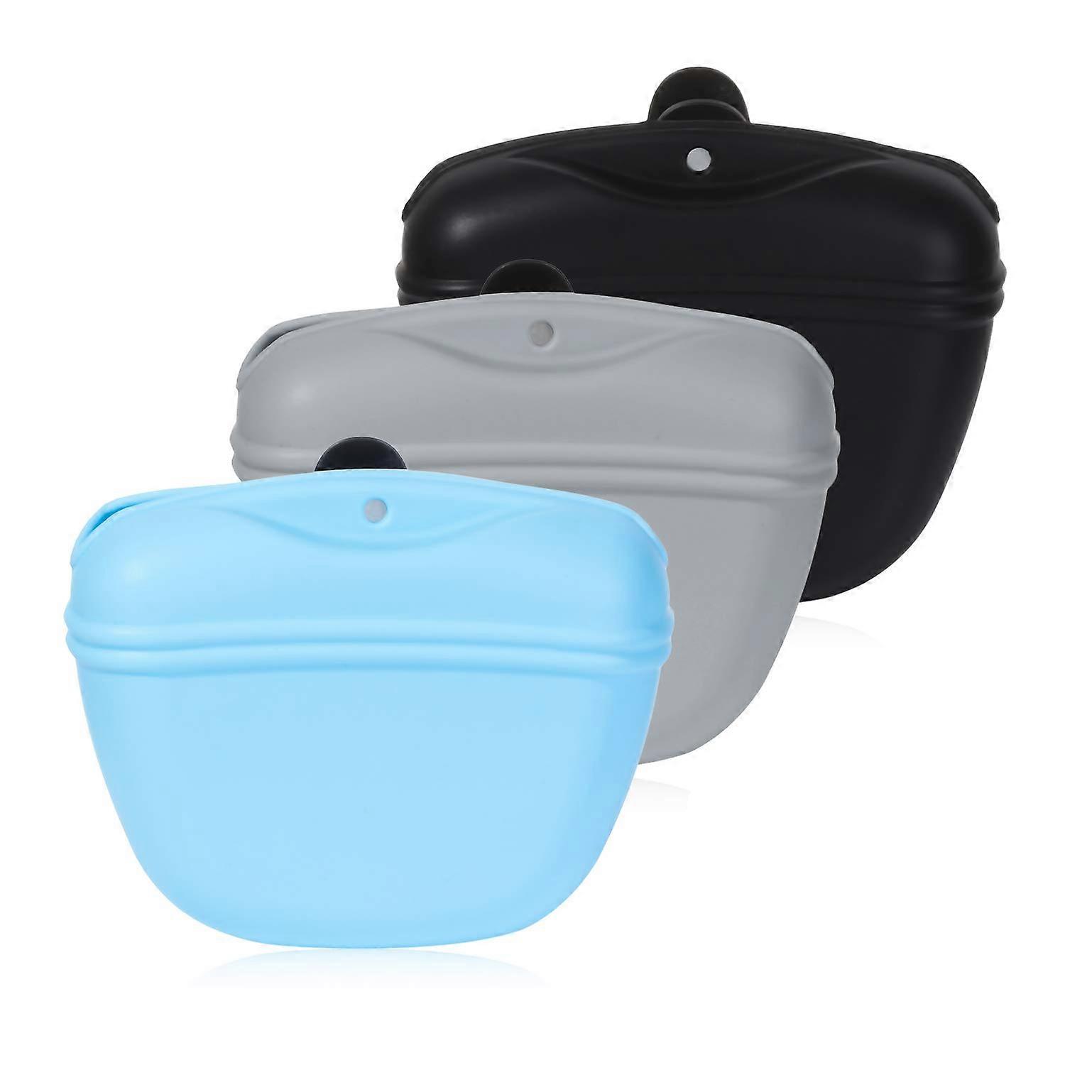 3 stk hund godbit pose, silikon godbit pose trening kjæledyr valp pose lomme snack behandle mat