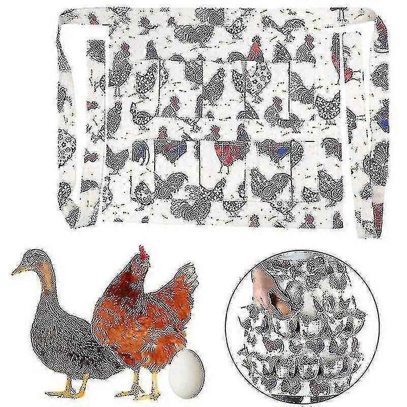 Chicken Egg Collecting Apron,12 Deep Pockets Hen Duck Goose Eggs Holder Aprons Ssxjv