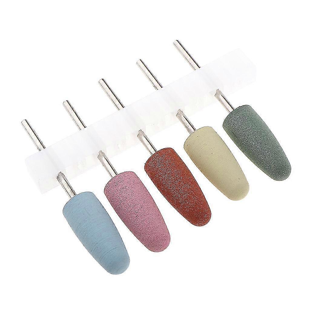 5pcs/set Silicone Manicure Tools Grinding Head Cuticle Clean Nail Drill Bit A