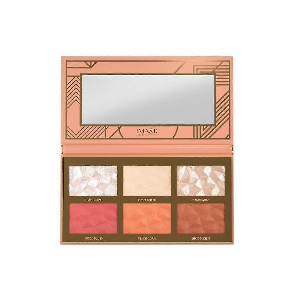 Imagic 6-color Hybrid Highlighter Blush Palette Contour Shadow Facial Cosmetics Qinhai