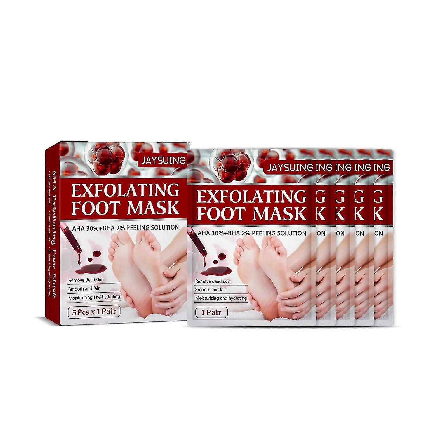 5ペアの角質除去エッセンスフットマスクモイスチャライジングハイドレーティング古い角質を取り除く肌にやさしい
