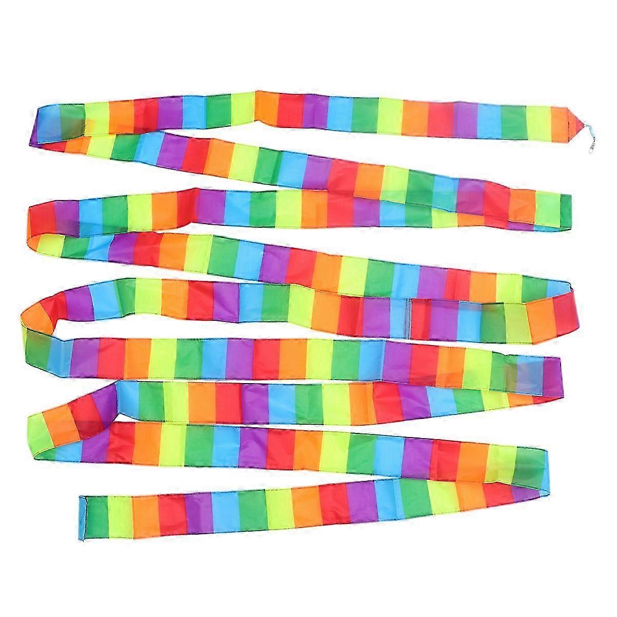 10m Kite Flat Ribbon Turning Tail Colorful Streamer Floating for DIY Kite Hanging (Bunt)