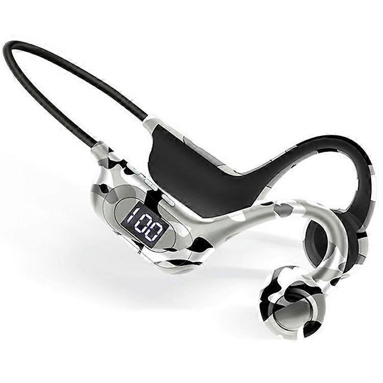 AKZ-G6 Bluetooth 5.3 Hi Fi Sound Earphones Open Ear Bone Conduction Headphones with LED Display