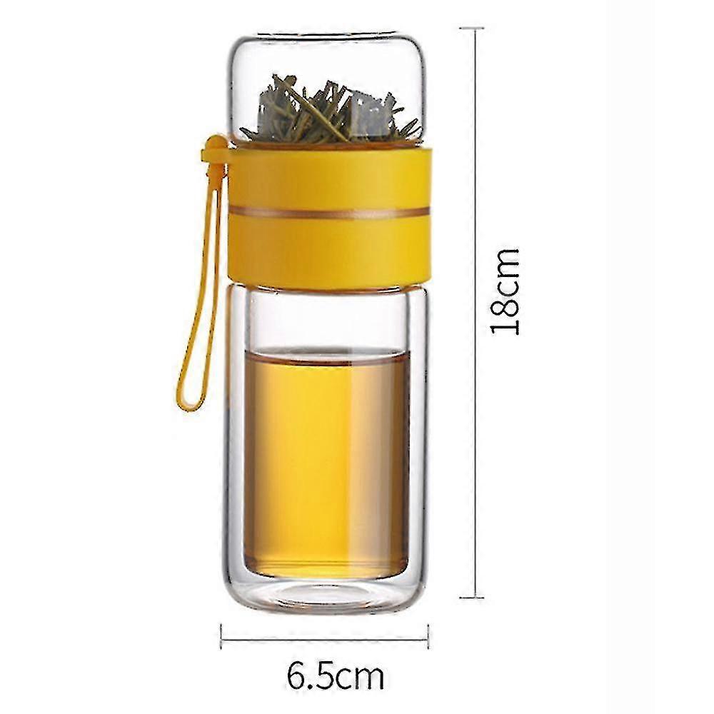 400ml Double Wall Glass Tea Infuser Bottle Tea Tumbler With Infuser Portable Tea Bottle With Strainer Dual-use Tea Cup