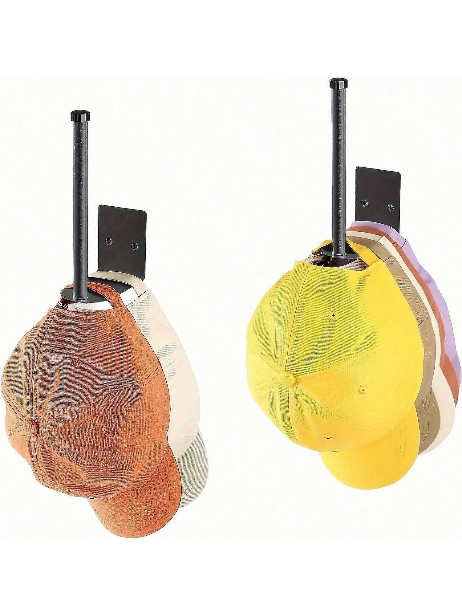 野球帽用2パックハットラック、野球帽用ステンレス製ハットオーガナイザー、ハットホルダー収納オーガナイザー、ハットハンガー強力接着剤/ウォールドリル