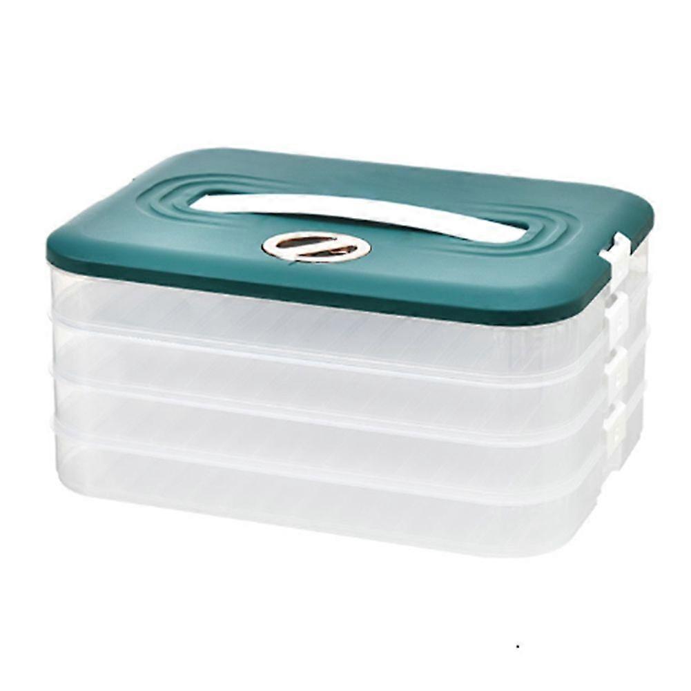 Dumplings Box Storage Box Refrigerator Dumpling Freezing Multi-Layer Freeze Quick-Freeze Dumpling Box Navy Blue