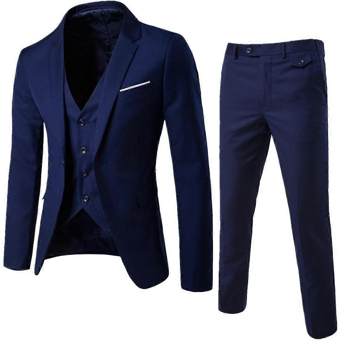 Men's suit Casual suit three pieces one button suit vest coat trousers
