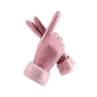 Winter gloves for ladies with touch screen fingers for warm thick texting