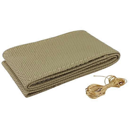 DIY Soft Faux Auto Steering Leather Car Cover Wheel with Needle and Thread