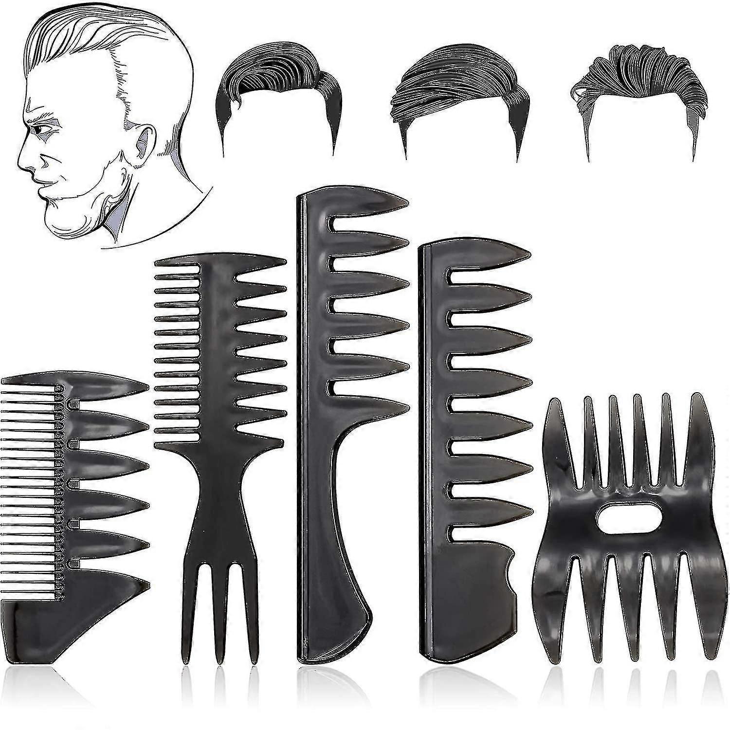 5 st Mäns Styling Comb Set Classic Retro Styling Comb För Men-r