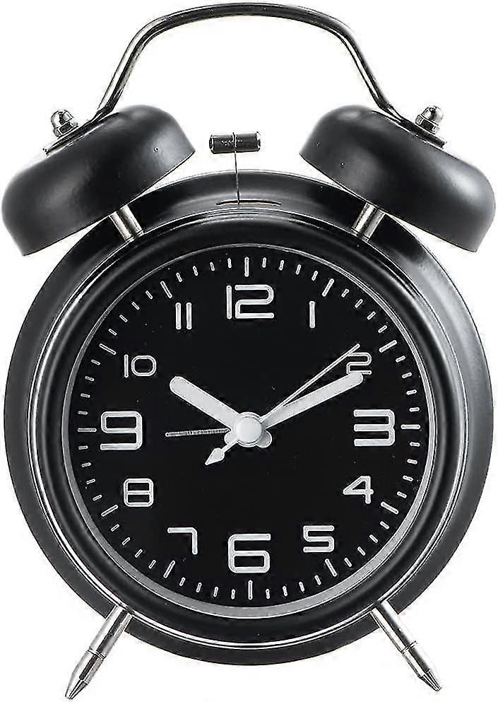 Loud Alarm Clo For Heavy Spers Adults ,silent Non Tiing Twin Bell Alarm Clo For Bedroom,battery Powered Analog Alarm Clos With Balight (4