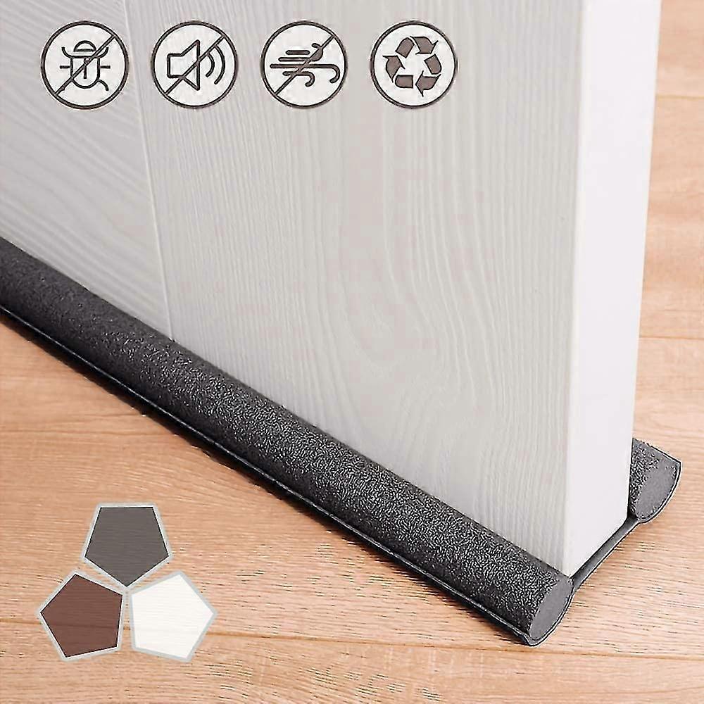 Under Door Draft Stopper 37 Inch Cuttable And Washable,twin Door Draft Stopper,energy Saving Door Weather Stripping Reduce Noise Window Breeze Bloer