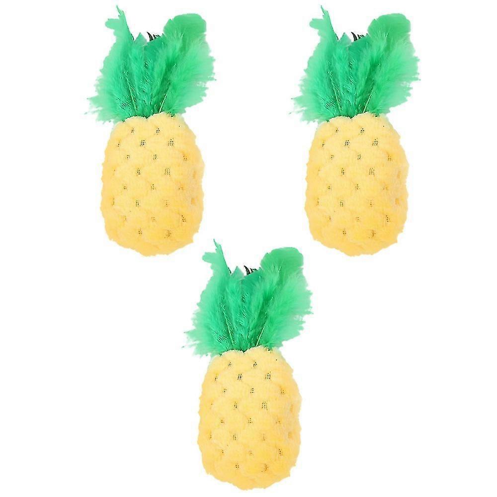 3pcsTooth Cleaning Toy Pet Pineapple Shape Interactive ToyPlush Toy