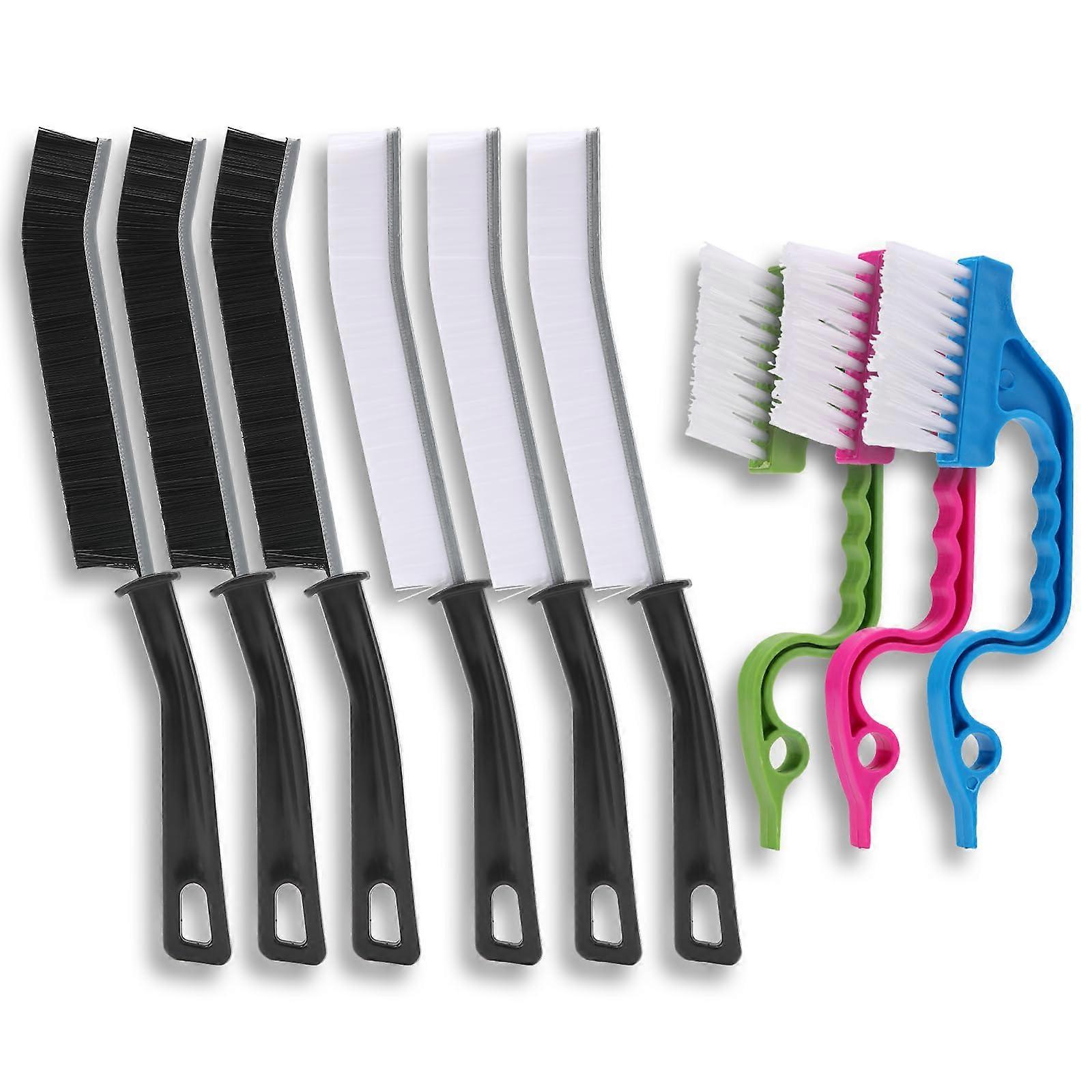 9 PCS Crevice Cleaning Brush Set, Multi-Function Bath Gap Cleaning Tools for Windows, Doors, and Kitchen Tracks