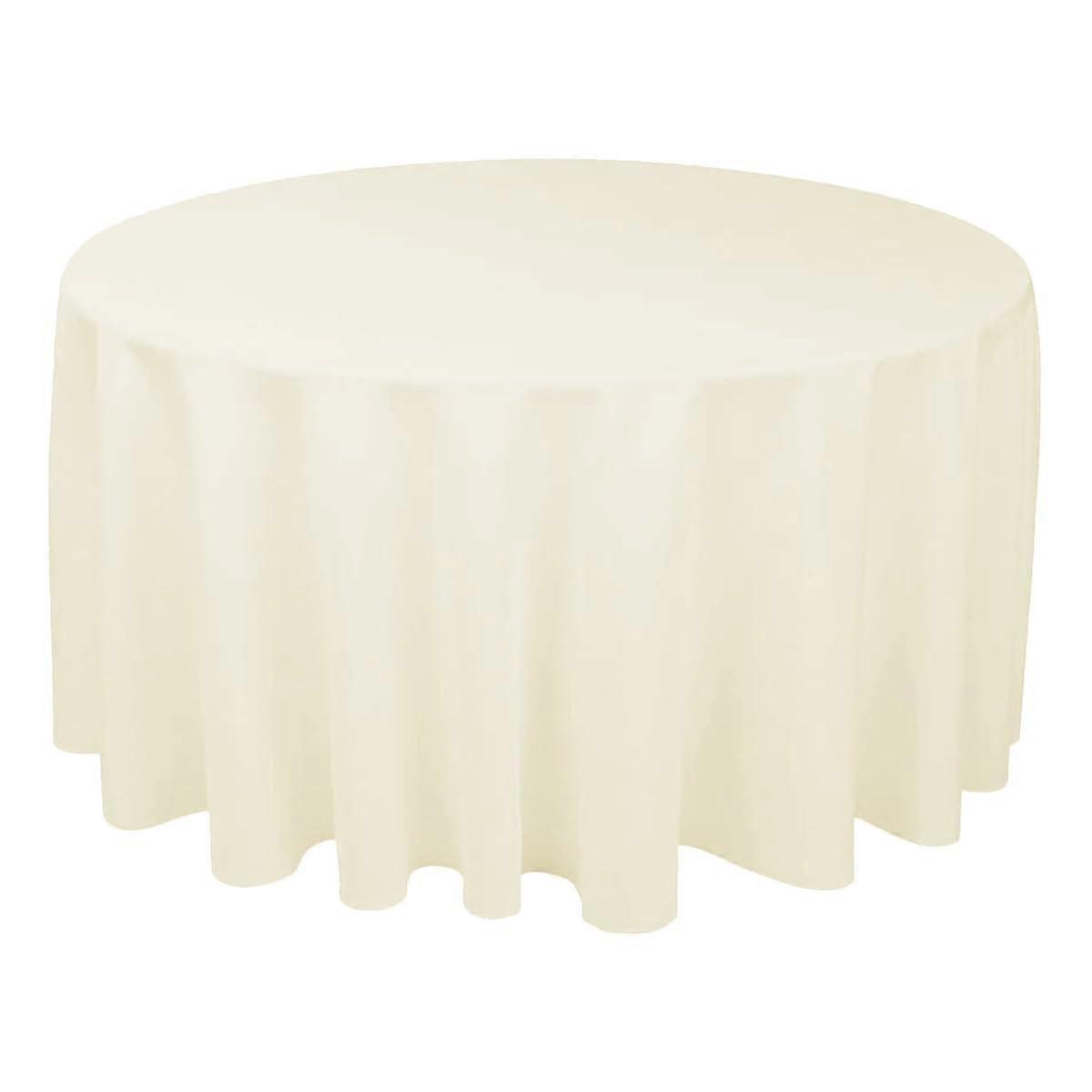 12 Pack Round Polyester Linen Tablecloths for Weddings 132 Inches