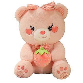Strawberry Bear Anime Character Stuffed Toy Soft Cuddly Friend Sleeping Pillow