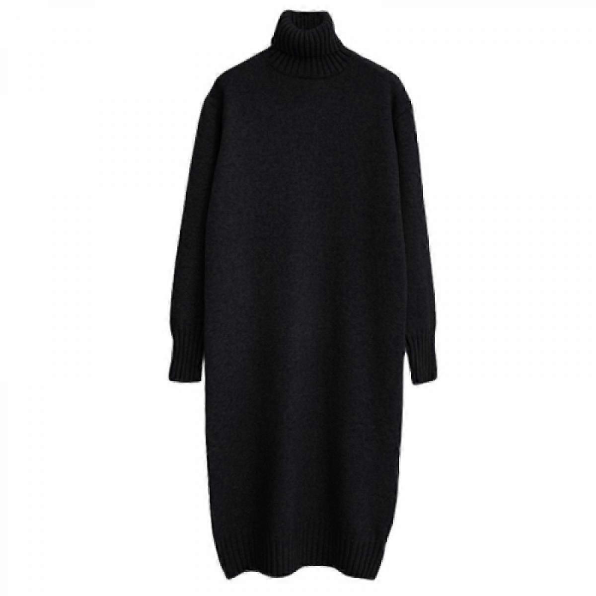 Womens 2022 Winter Fall Solid Turtleneck High Neck  Long Sleeve Sweaters Pullover OuterwearBlack