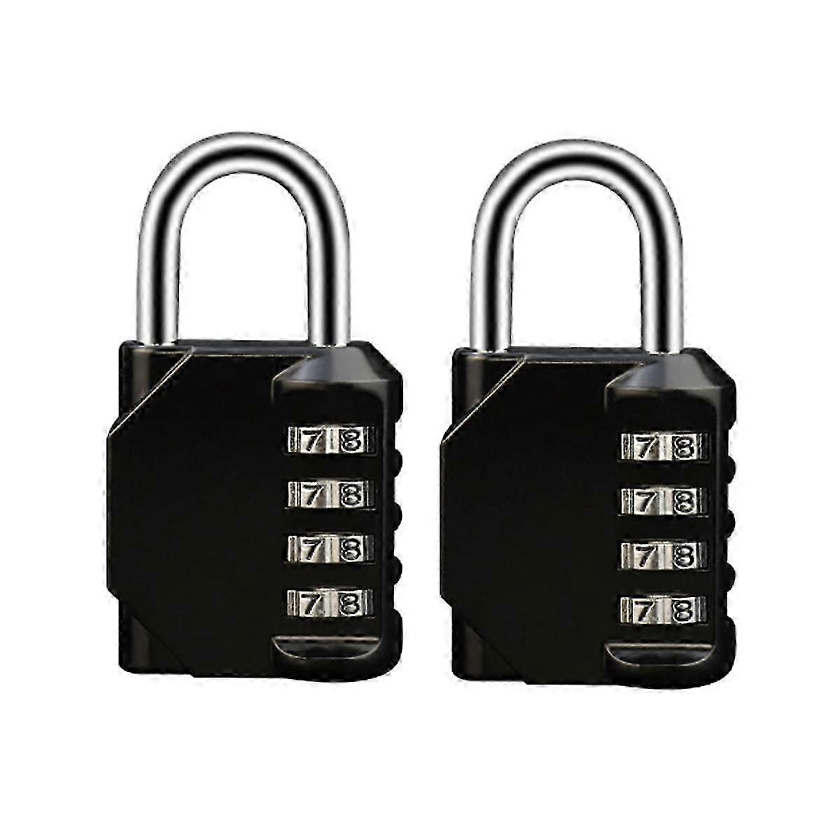2Pcs Combination Lock, 4 Digit Combination Padlock for School Gym Sports Locker/Fence/Toolbox/Case
