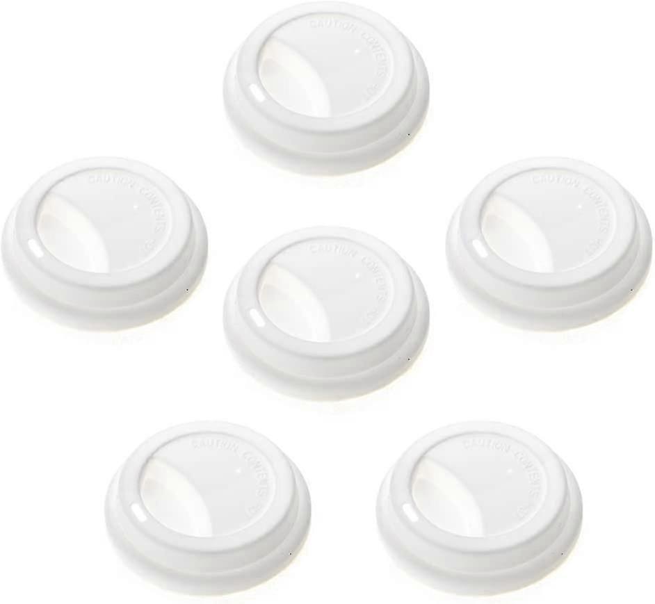 6 PCS Silicone Drinking Lid Cup Lids, Reusable Coffee Cup CoversWhite