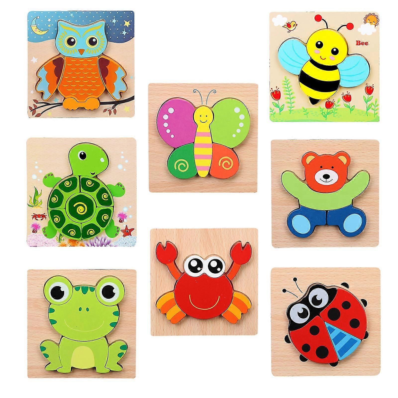 Träpussel Småbarnsleksaker Presenter För 3+ år Pojkar Flickor, Djurpussel