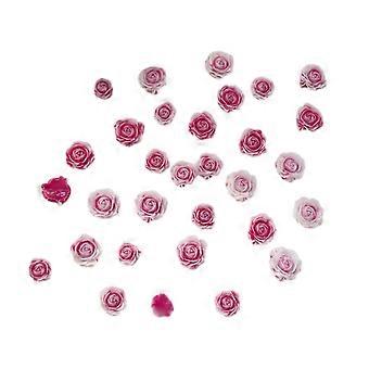 50pcsDekorieren Sie Ihre Nägel mit 3D-Harz-Rosen-Zubehör, geeignet für Nagelenthusiasten und Profis Mischfarben