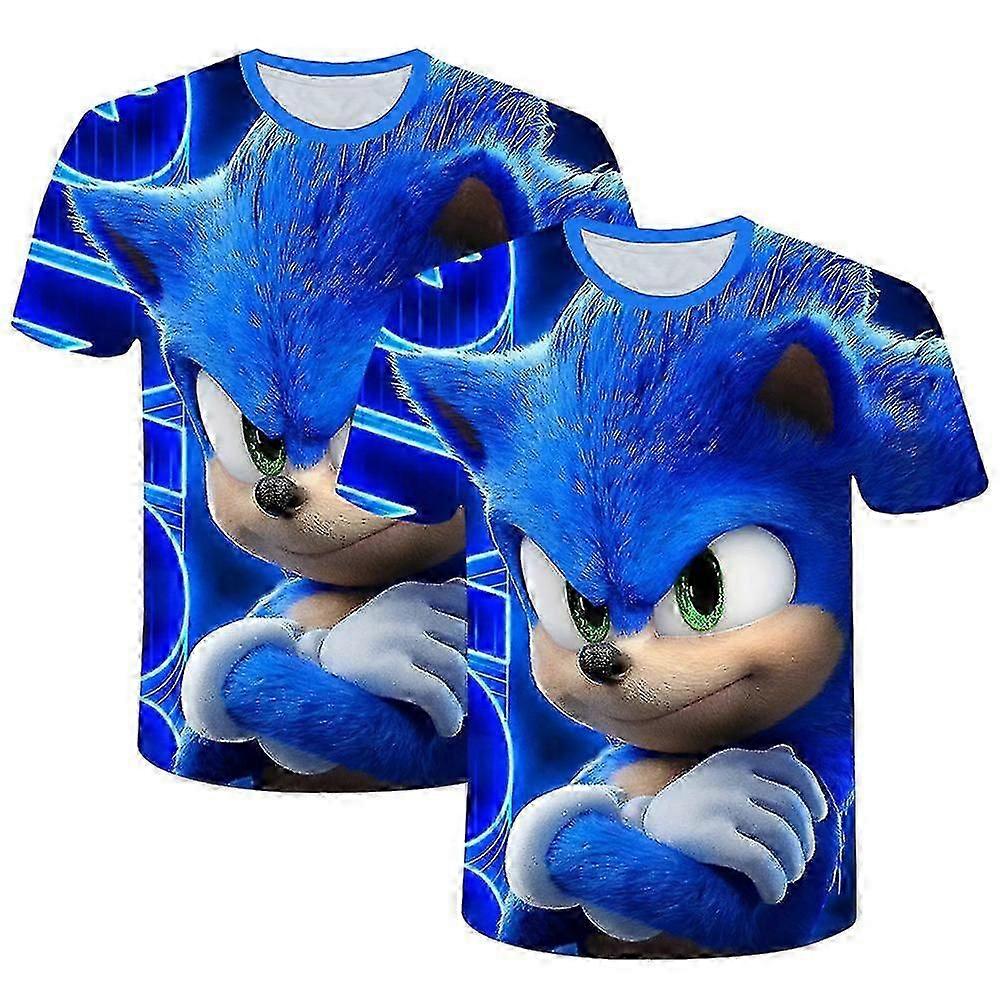 יוניסקס חולצות סוניק 3D הדפסה דיגיטלית חולצות קיץ משחק מצויר שרוולים קצרים חולצות טי לנוער בני נוער בנים בנות