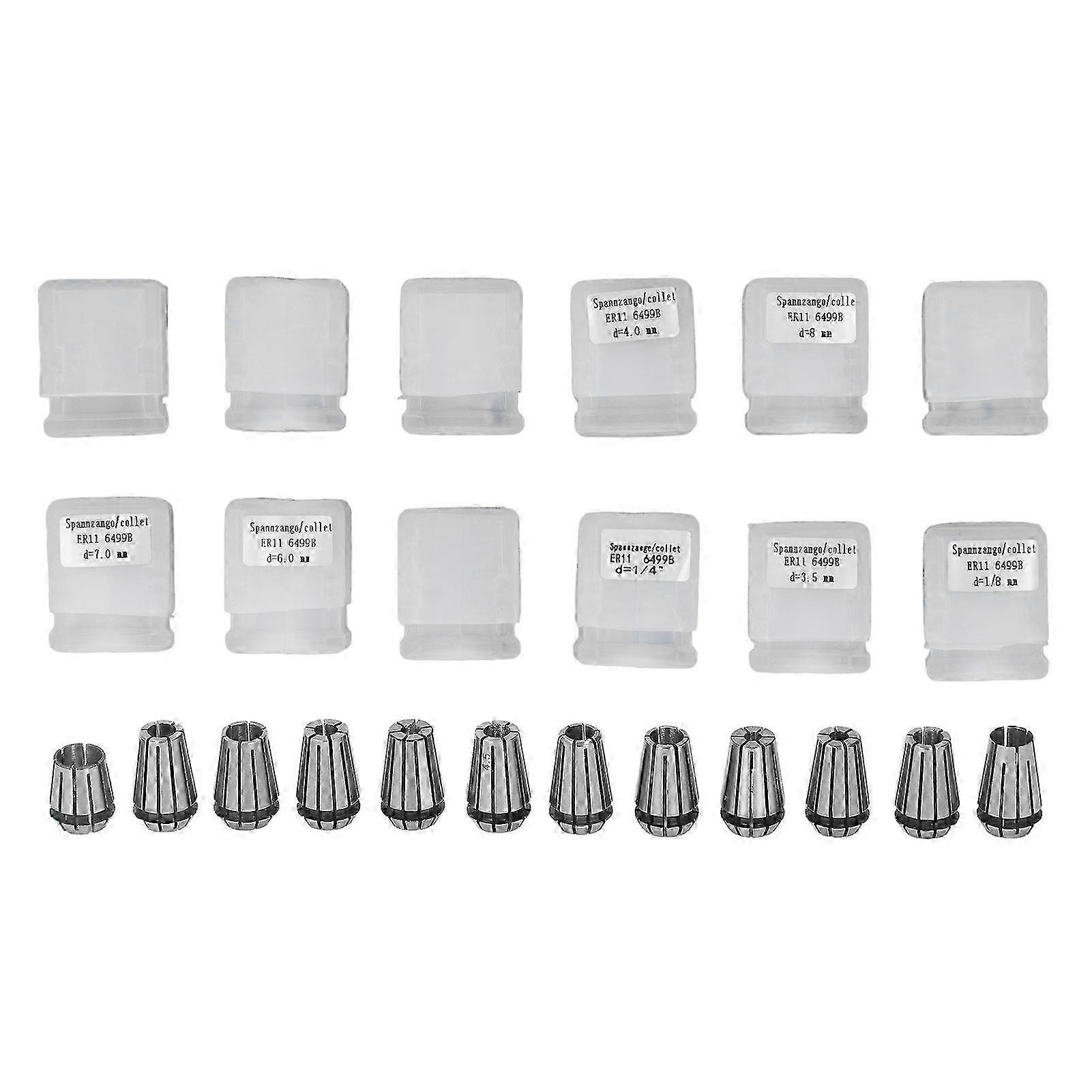 12PCS ER11 Collet High Accuracy Spindle Spring Chuck Set for CNC Lathe Tool Engraving Machine
