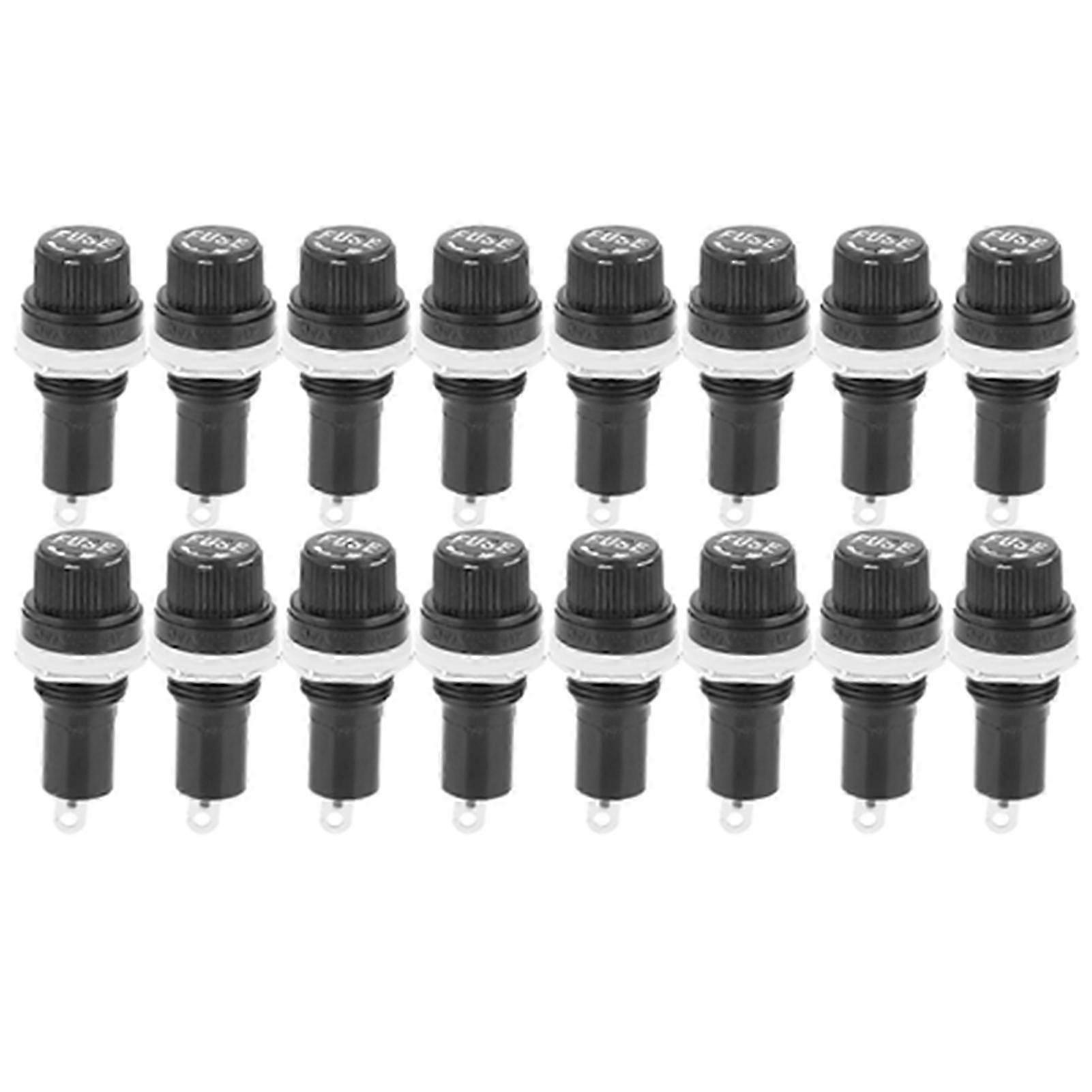 20PCS Screw Cap Fuse Holder Socket Case for Glass Tube Fuses 5x20mm