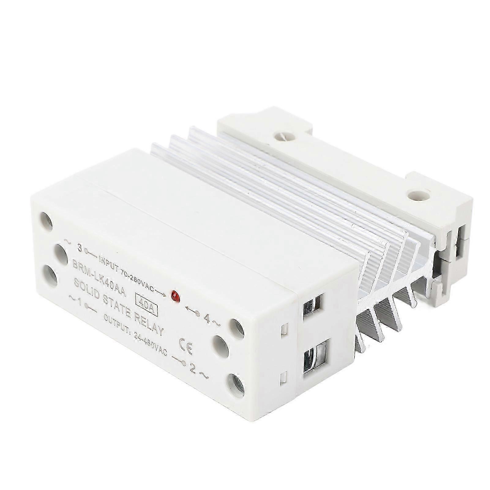 Rail Solid State Relay Integrated 70280VAC Input 24480VAC Output Single Phase Solid State Relay with Heat Sink